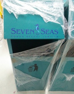 งานพับถังขยะพร้อมอบสี seven sae จอมเทียน พัทยา